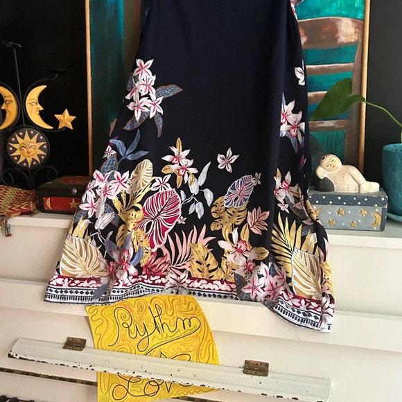 SHEIN Dark Blue Floral Mini Beach Dress Large - Picture 12 of 15